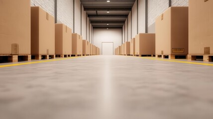 A warehouse featuring smart temperature control systems that adapt to external conditions