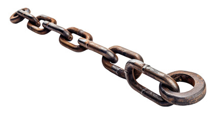 Obraz premium Rusty chain links transparent background