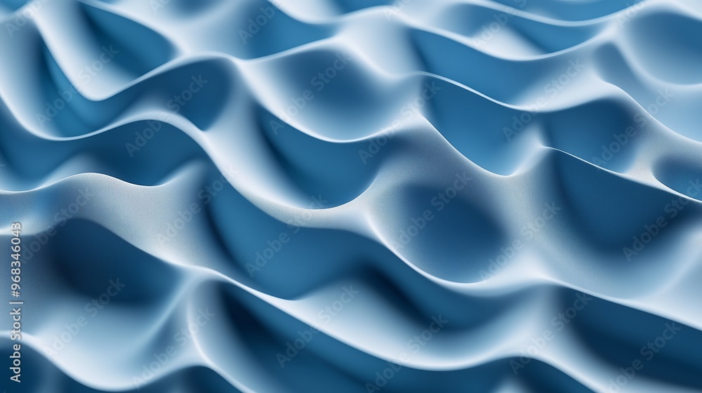 Aufkleber textured blue surface with gentle waves and undulations reflecting soft light in an abstract style