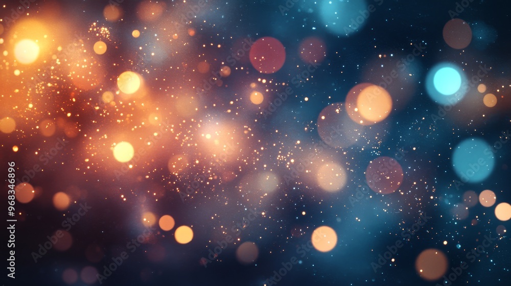 Poster abstract blurry background with bokeh lights