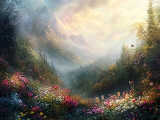 A sprawling fantasy landscape