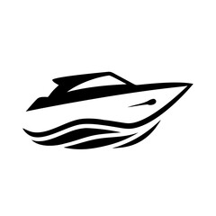 Speed Boat Silhouette Icon - Transparent Background Clipart