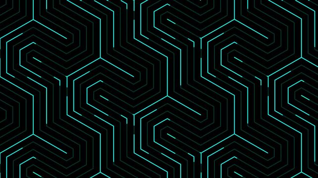 abstract hexagon seamless pattern background footage video with cyberpunk style