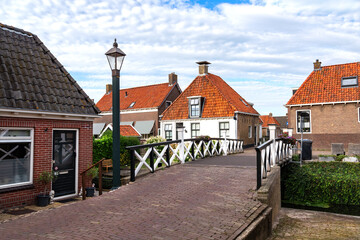 Cityscape of the idyllic village Hindeloopen, Friesland, Netherlands