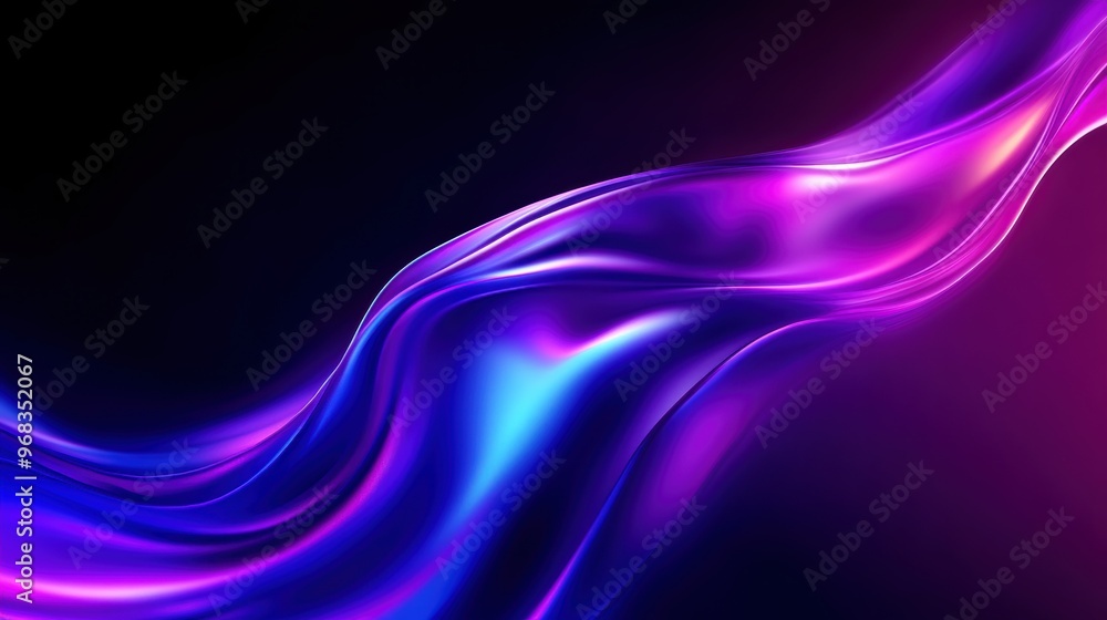 Poster dynamic wave of vibrant purple and blue light creating a mesmerizing abstract background. ideal for 