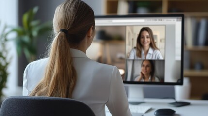 A virtual assistant scheduling meetings and managing emails for an executive via remote work platforms.