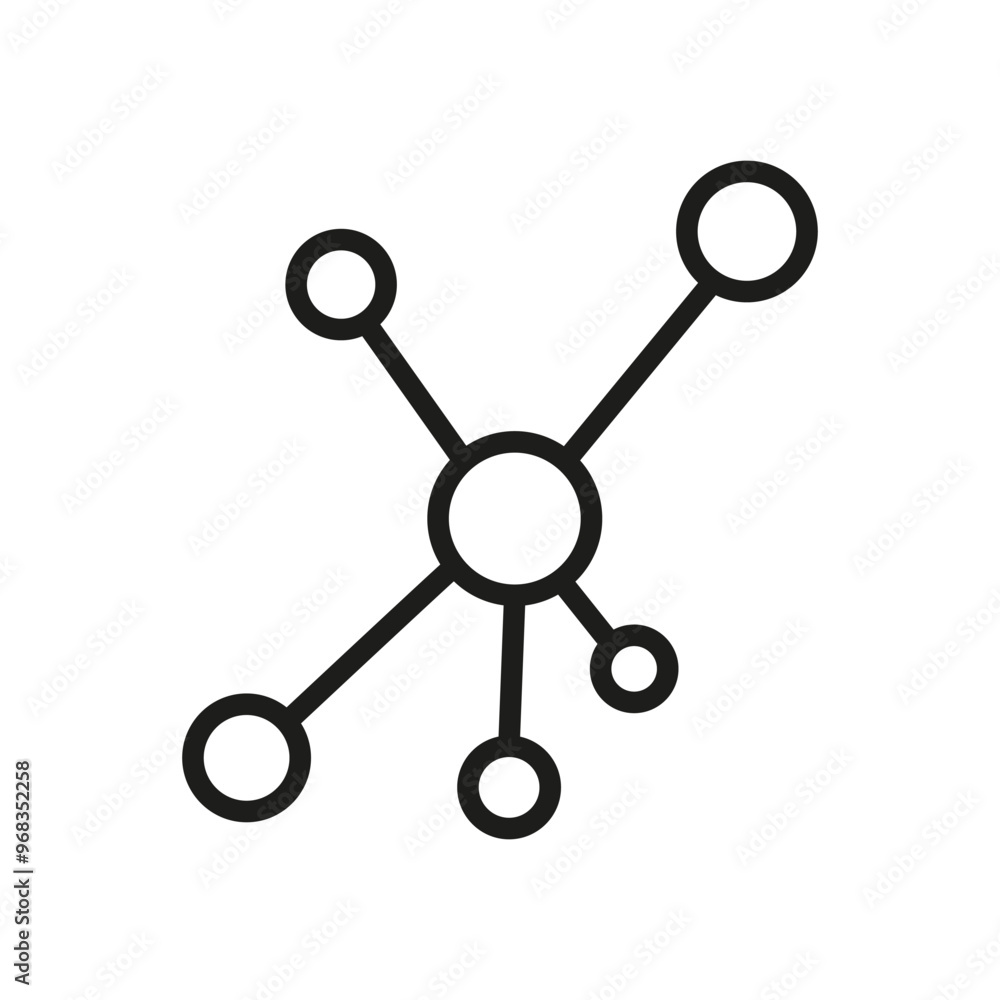 Poster molecule structure icon. chemical connection symbol. atomic network diagram. vector illustration.