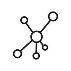 Molecule structure icon. Chemical connection symbol. Atomic network diagram. Vector illustration.