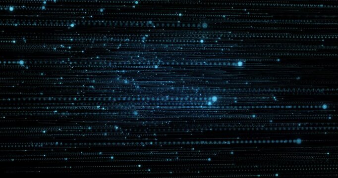 Animation of blue light spots moving on black background