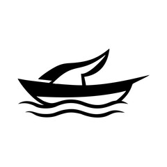 Boat Silhouette Icon - Transparent Background Clipart 