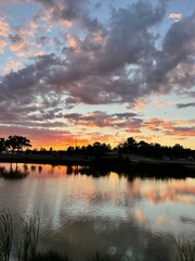sunset over the river