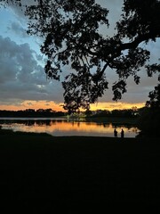 sunset on the lake