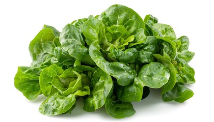 Obraz premium A close up of butterhead lettuce on isolated white background