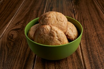 Artisan cookies on a wooden table