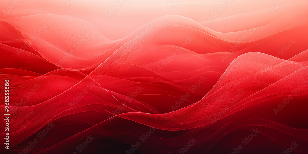 Aufkleber Red abstract waves background creating flowing pattern