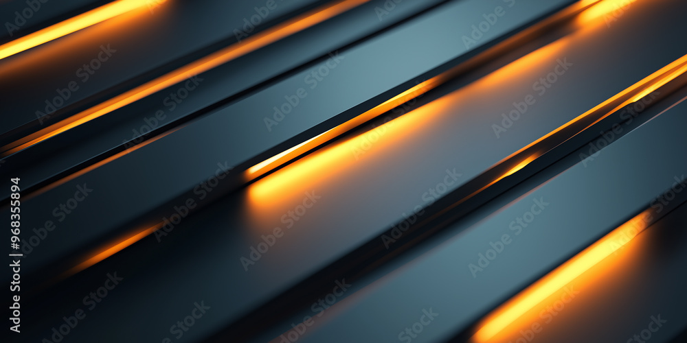 Aufkleber black and orange abstract geometric surface with light coming from gaps