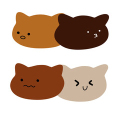 Cute Cat Vectors | Various Expressions | Minimalist Design | 2 Vectors