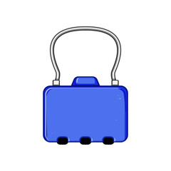 portable luggage lock cartoon. anti theft, baggage zipper, code safety portable luggage lock sign. isolated symbol vector illustration