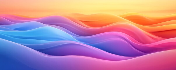 Fototapeta premium Colorful abstract waves in pastel gradient