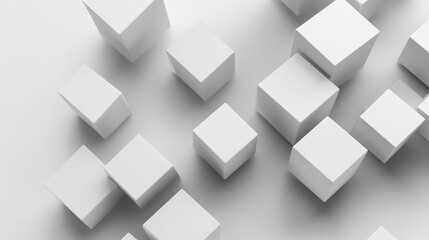 Abstract White Cube Composition.