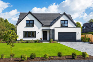 白い壁のおしゃれな新築一戸建て住宅