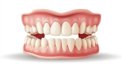 Obraz premium Realistic human jaw showing healthy teeth and gums