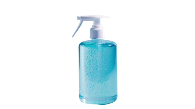 Sanitizer liquid soap on transparent background
