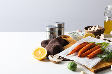 Fried carrot, concept of tasty fried food