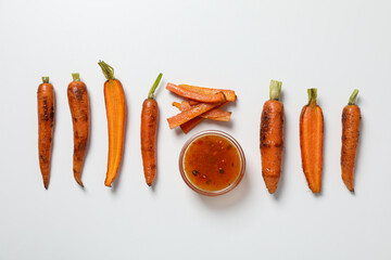 Fried carrot, concept of tasty fried food