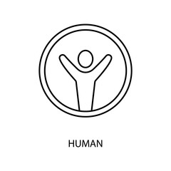 human concept line icon. Simple element illustration. human concept outline symbol design.