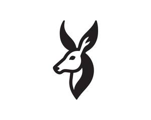 Deer head icon symbol vector illustration. Deer silhouette logo black and white. Deer logo vector template.