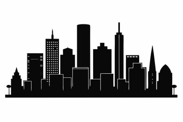 Naklejka premium Houston City Skyline Silhouette, City buildings black Silhouette vector 