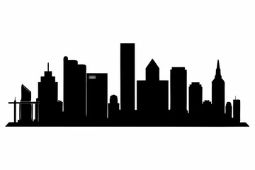 Naklejka premium Houston City Skyline Silhouette, City buildings black Silhouette vector 