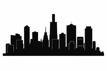 Naklejka premium Houston City Skyline Silhouette, City buildings black Silhouette vector 
