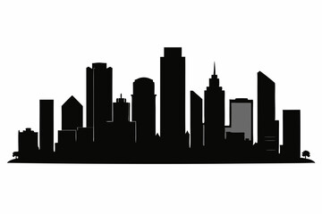 Houston City Skyline Silhouette, City buildings black Silhouette vector	
