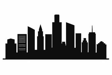 Naklejka premium Houston City Skyline Silhouette, City buildings black Silhouette vector 
