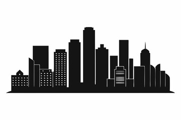 Naklejka premium Houston City Skyline Silhouette, City buildings black Silhouette vector 