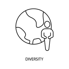 diversity concept line icon. Simple element illustration. diversity concept outline symbol design.