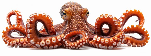 A large octopus with a big head and many tentacles