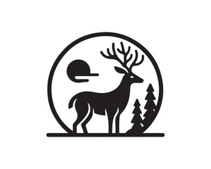 deer logo of a tree