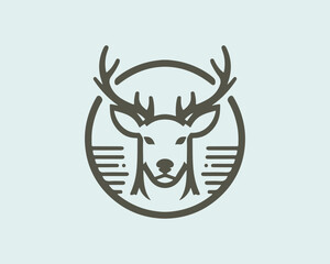 Deer logo vector template. Deer head icon symbol vector illustration. 