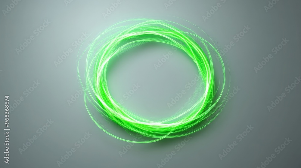 Wall mural abstract green light circle.