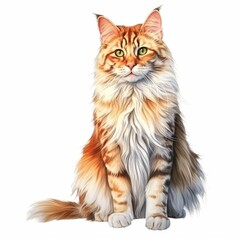 Obraz premium Detailed Illustration of a Maine Coon Cat with Lush Fur
