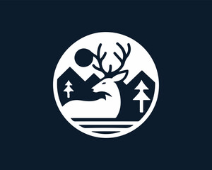 Deer logo vector template.