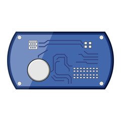 computer microcontroller cartoon. isometric processor, microchip arduino, abstract pcb computer microcontroller sign. isolated symbol vector illustration