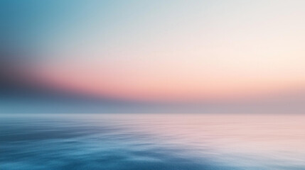 Obraz premium sun and clouds sunset over sea soft light blue peach pink pastel calm ocean