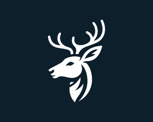 
Deer logo vector template. Deer head icon symbol vector illustration. Deer silhouette logo black and white.