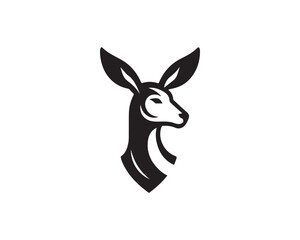 Deer logo vector template. Deer head icon symbol vector illustration. Deer silhouette logo black and white.


