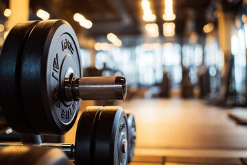 Fototapeta premium Morning workout in a gym, Monday morning, energetic and focused