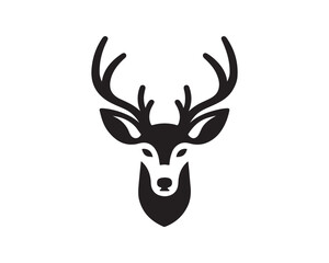 
Deer logo vector template. Deer head icon symbol vector illustration. Deer silhouette logo black and white.